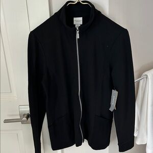 Chico's Black Zip-Up Sweatshirt
